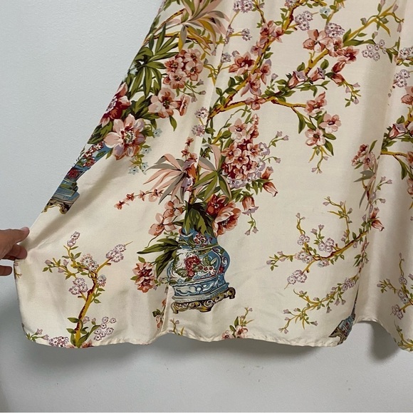 Spenser Jeremy Dress Women’s Size 14 Cream 100% Silk Floral Print Dress - Picture 3 of 10